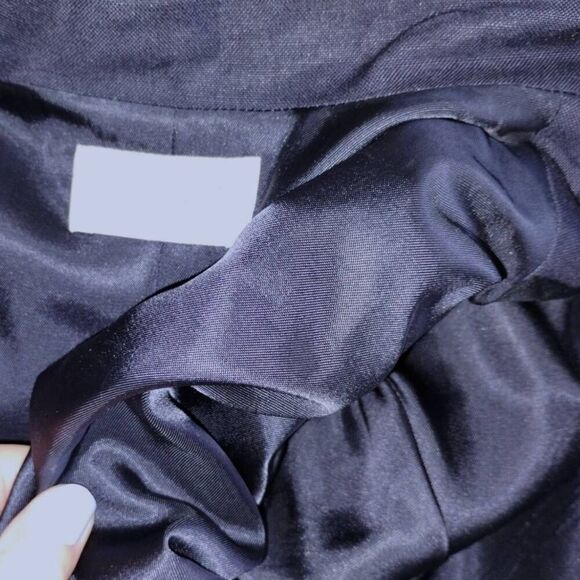 Lands End Womens Blazer Sz 16 Navy Linen 2 Button Sport Coat Preppy Classic Ivy - Picture 12 of 14